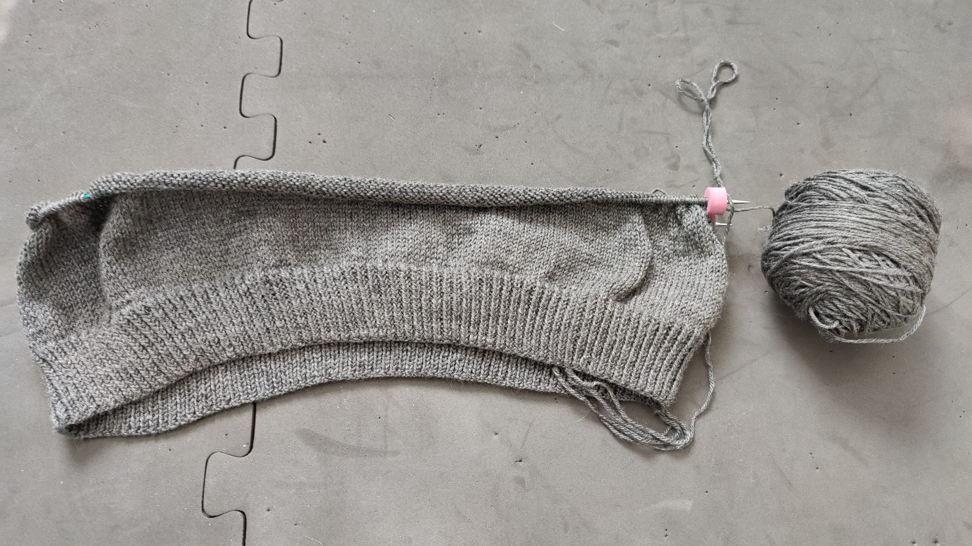 Sunna zip-herrtröja gråmelerad